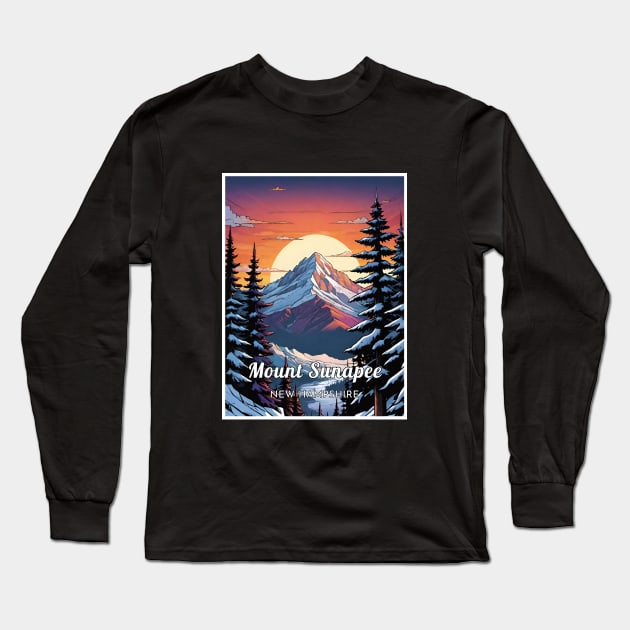 Mount Sunapee ski New hampshire usa Long Sleeve T-Shirt by UbunTo